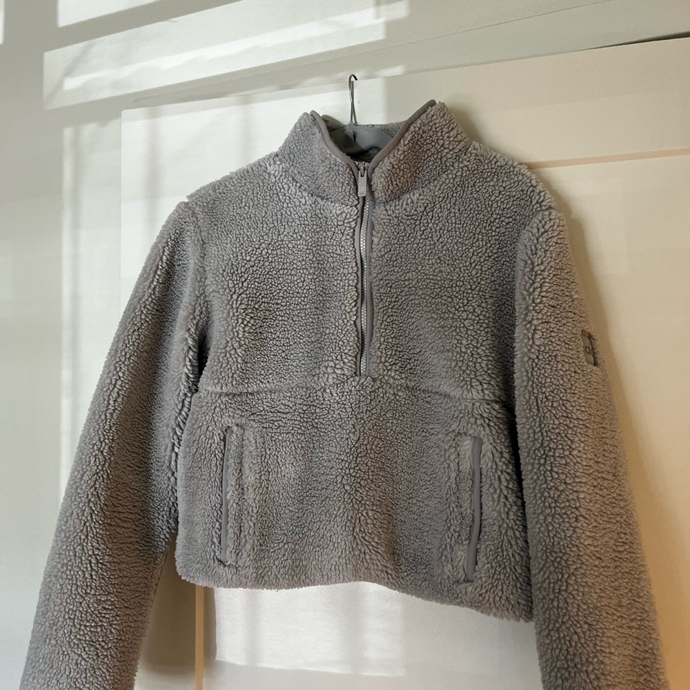 ALO Yoga Light Gray Sherpa Jacket
